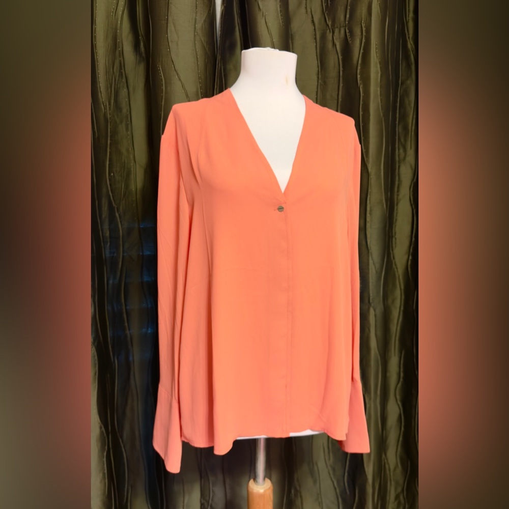 The Limited Deep Coral Long Sleeve Blouse